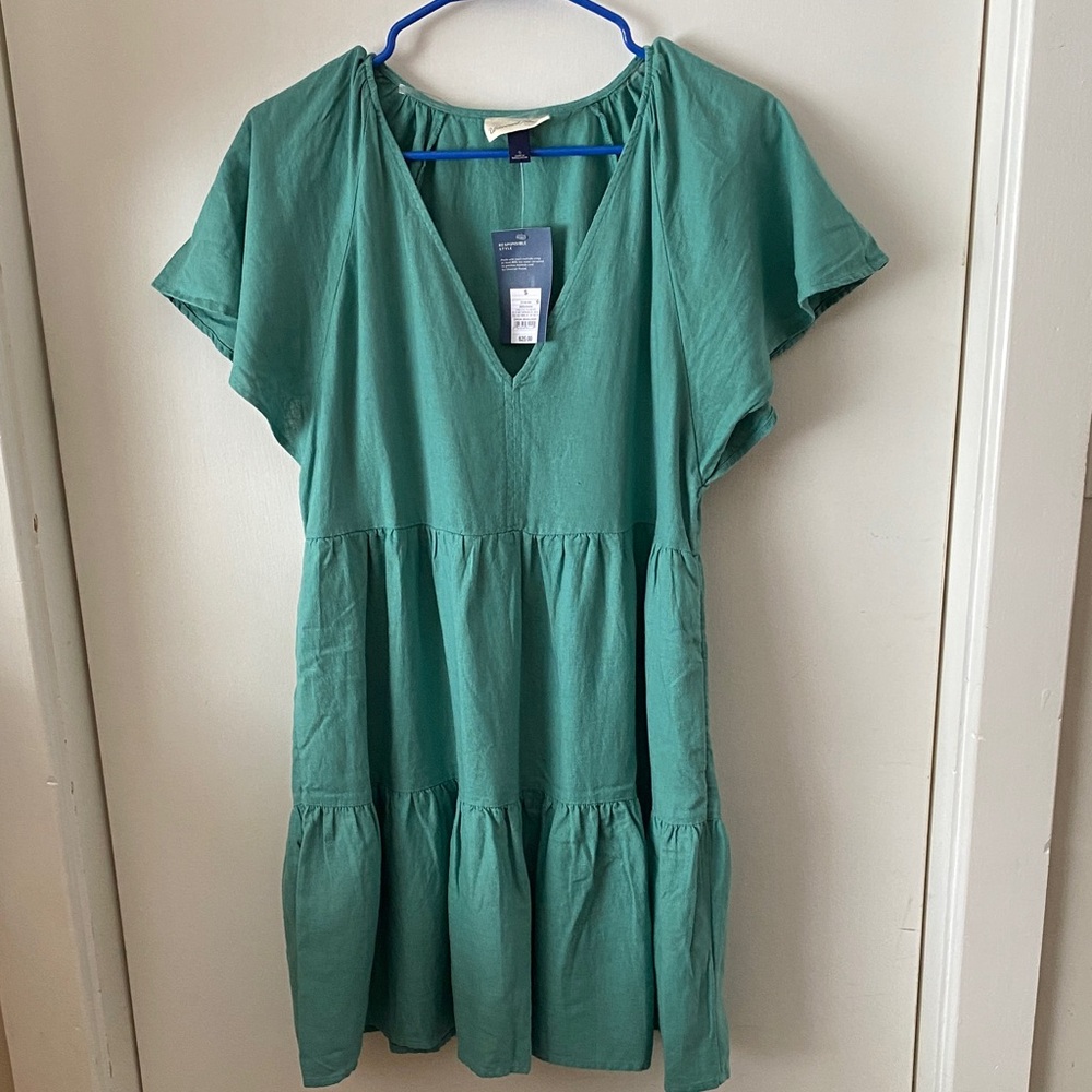 Universal Thread Teal V-Neck Dress